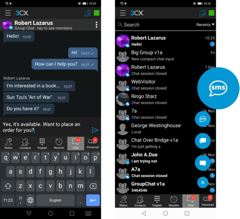 Sms messaging tronic